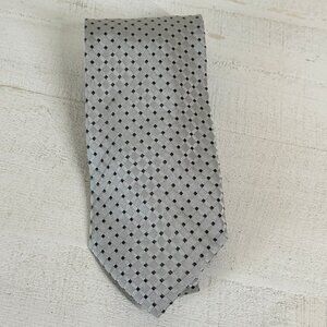 Giorgio Armani Silk Tie Gray Black Dot Pattern Made in Italy NWT